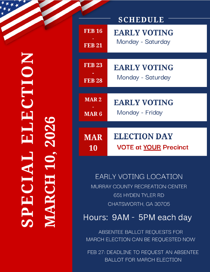 SPECIAL ELECTION MARCH 10 2026 SCHEDULE